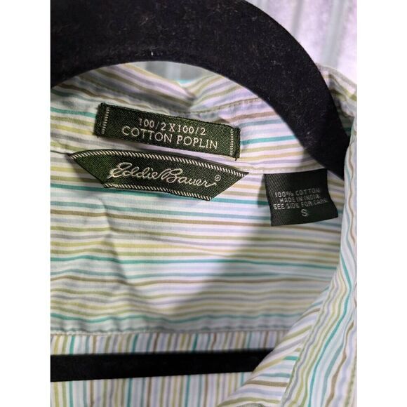 Eddie Bauer Multicolored Striped Button up Blouse Collared Neckline Button Up Sh - Picture 3 of 5